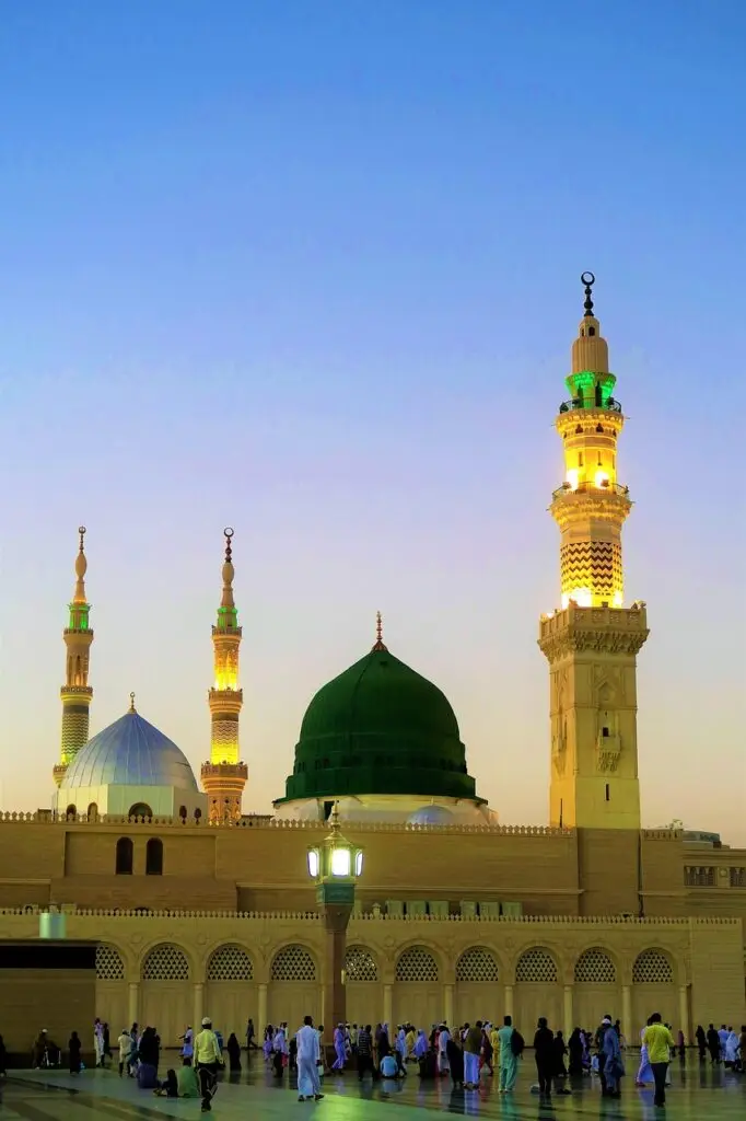 Dôme vert de la mosquée du Prophète à Médine Arabie Saoudite
